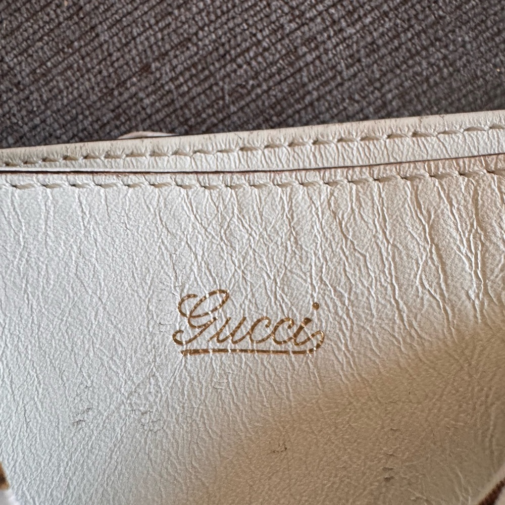 Gucci Beige Monogram Satchel with Silk Scarf Detail - Picture 7 of 8